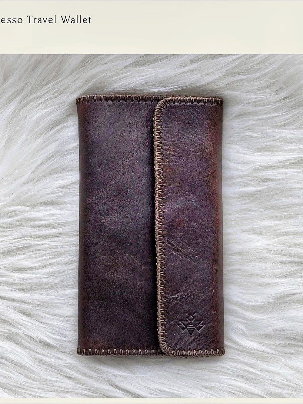 Lyons Leather Co. Espresso Travel Wallet in Brown & Pink